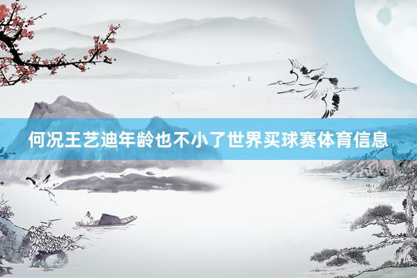 何况王艺迪年龄也不小了世界买球赛体育信息