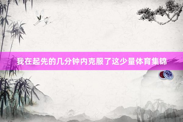 我在起先的几分钟内克服了这少量体育集锦