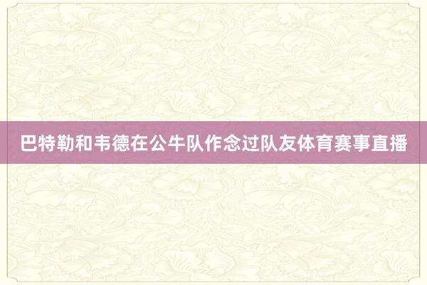巴特勒和韦德在公牛队作念过队友体育赛事直播