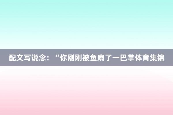 配文写说念：“你刚刚被鱼扇了一巴掌体育集锦