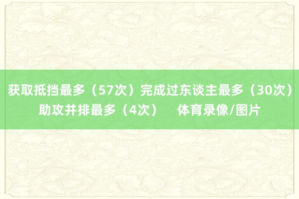 获取抵挡最多（57次）完成过东谈主最多（30次）助攻并排最多（4次）    体育录像/图片